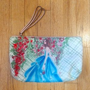Henri Bendel Lady in blue dress wristlet